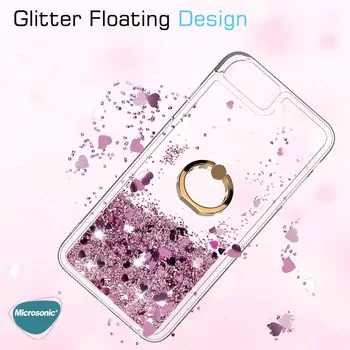 Microsonic Apple iPhone 17 Pro Kılıf Glitter Liquid Holder Pembe