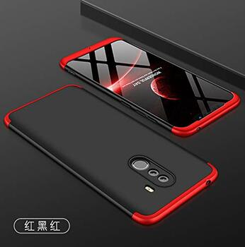 Microsonic Xiaomi Pocophone F1 Kılıf Double Dip 360 Protective AYS Siyah - Kırmızı