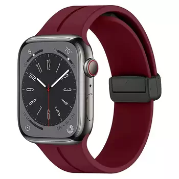 Microsonic Apple Watch Series 10 46mm Kordon Ribbon Line Bordo