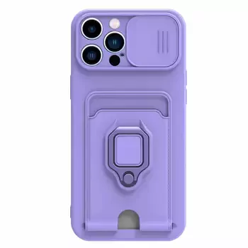 Microsonic Apple iPhone 15 Pro Kılıf Multifunction Silicone Lila