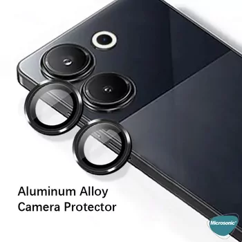 Microsonic TECNO Camon 20 Pro 4G Tekli Kamera Lens Koruma Camı Siyah