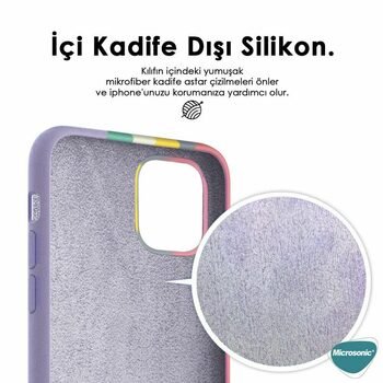 Microsonic Apple iPhone 12 Pro Max Kılıf Painted Rainbow Pattern Renkli