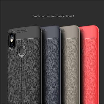 Microsonic Xiaomi Mi 8 Kılıf Deri Dokulu Silikon Siyah