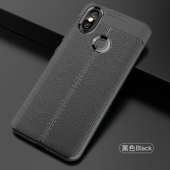 Microsonic Xiaomi Mi 8 Kılıf Deri Dokulu Silikon Siyah