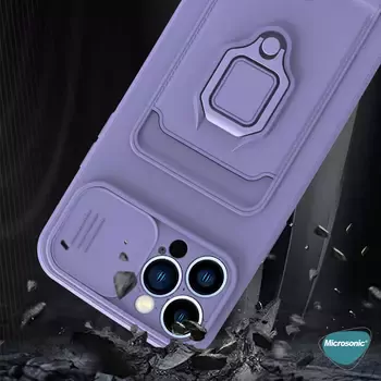 Microsonic Apple iPhone 15 Pro Kılıf Multifunction Silicone Kırmızı