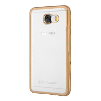 Microsonic Samsung Galaxy C7 Kılıf Skyfall Transparent Clear Gold