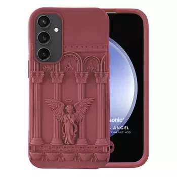 Microsonic Samsung Galaxy A55 Kılıf Praying Angel Bordo