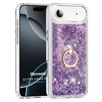 Microsonic Apple iPhone 17 Air Kılıf Glitter Liquid Holder Mor