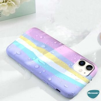 Microsonic Apple iPhone 12 Mini Kılıf Painted Rainbow Pattern Renkli