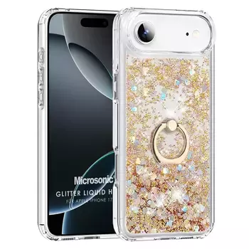 Microsonic Apple iPhone 17 Air Kılıf Glitter Liquid Holder Gold
