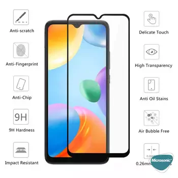 Microsonic Samsung Galaxy A26 Tam Kaplayan Temperli Cam Ekran Koruyucu Siyah