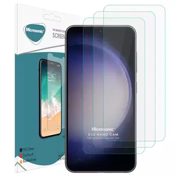 Microsonic Samsung Galaxy S23 Screen Protector Nano Glass Cam Ekran Koruyucu (3`lü Paket)