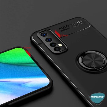 Microsonic Realme 7 Kılıf Kickstand Ring Holder Lacivert