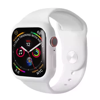 Microsonic Apple Watch SE 44mm Kordon 360 Coverage Silicone Beyaz