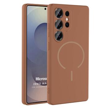 Microsonic Samsung Galaxy S24 Ultra Kılıf Zeno MagSafe Kahverengi