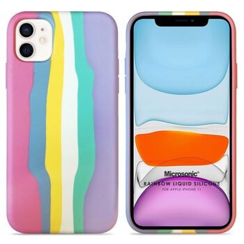 Microsonic Apple iPhone 11 Kılıf Painted Rainbow Pattern Renkli