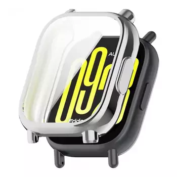 Microsonic Xiaomi Redmi Watch 5 Lite Kılıf 360 Full Round Soft Silicone Gümüş