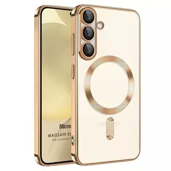 Microsonic Samsung Galaxy S25 Plus Kılıf MagSafe Luxury Electroplate Gold