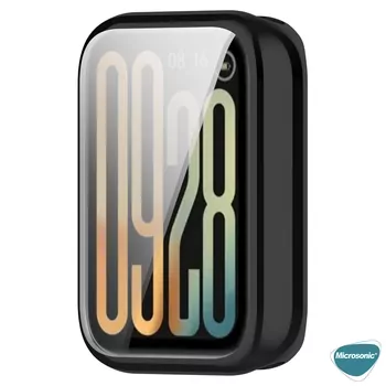 Microsonic Xiaomi Smart Band 8 Pro Kılıf 360 Full Round Soft Silicone Siyah