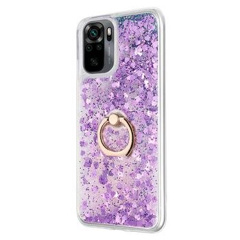 Microsonic Xiaomi Redmi Note 10 Kılıf Glitter Liquid Holder Mor