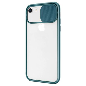 Microsonic Apple iPhone 7 Kılıf Slide Camera Lens Protection Koyu Yeşil