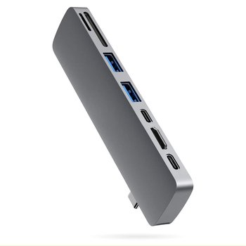 Microsonic Type-C to HDTV Multifunction Adapter 7 Port Macbook 4K HDMI, USB, SD Kart, Dişi Typ-C Dönüştücü Adaptör Kablo Gri