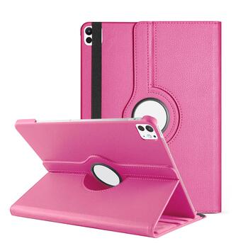 Microsonic Apple iPad Pro 13 2025 Kılıf (A3360-A3361) 360 Rotating Stand Deri Pembe