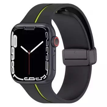 Microsonic Apple Watch Ultra Kordon Ribbon Line Siyah Yeşil