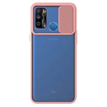 Microsonic Infinix Hot 9 Kılıf Slide Camera Lens Protection Pembe