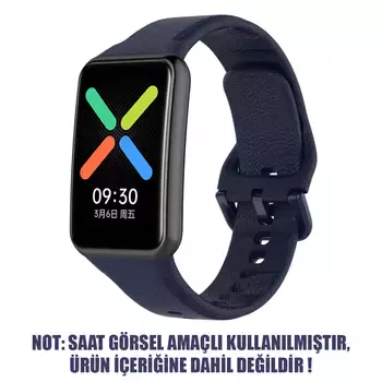 Microsonic Oppo Watch Free Kordon, Silicone Sport Band Lacivert