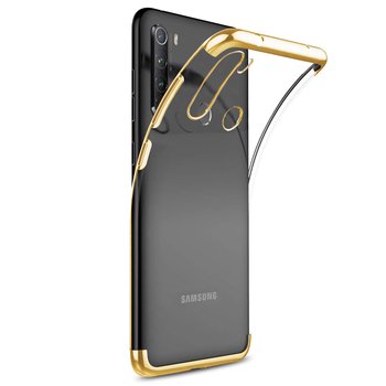 Microsonic Samsung Galaxy A21 Kılıf Skyfall Transparent Clear Gold