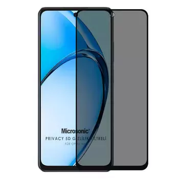 Microsonic Oppo A60 Privacy 5D Gizlilik Filtreli Cam Ekran Koruyucu Siyah