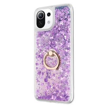 Microsonic Xiaomi Mi 11 Lite Kılıf Glitter Liquid Holder Mor