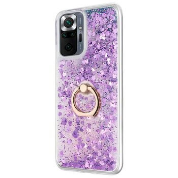 Microsonic Xiaomi Redmi Note 10 Pro Kılıf Glitter Liquid Holder Mor