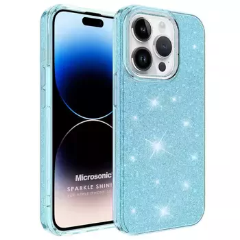 Microsonic Apple iPhone 15 Pro Kılıf Sparkle Shiny Mavi