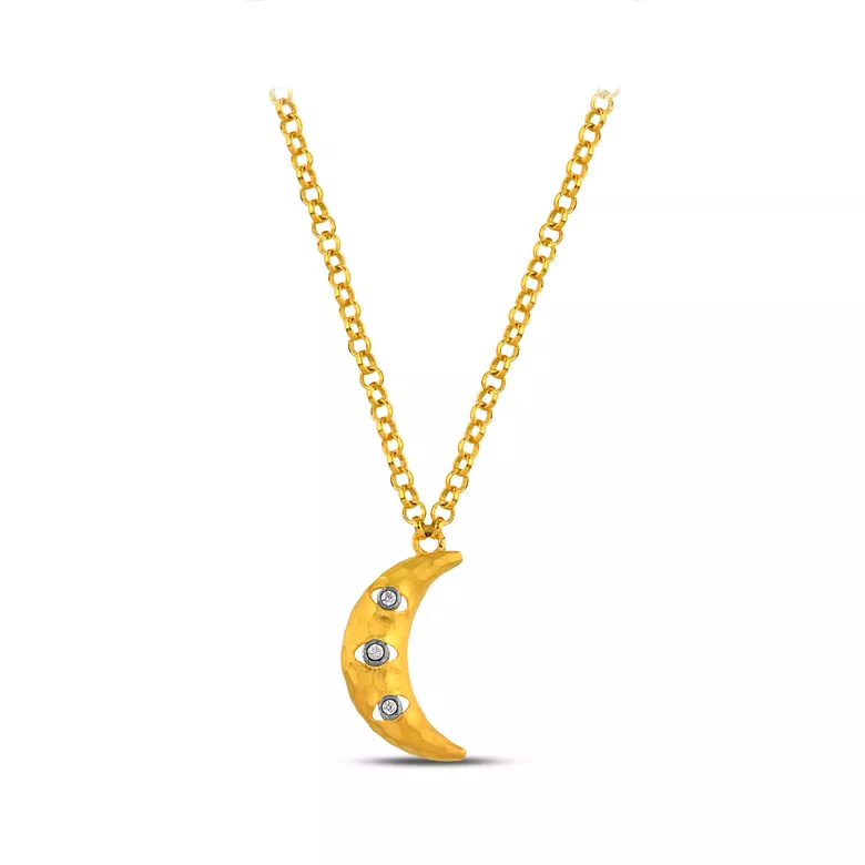 Hilal Taşlı Kolye