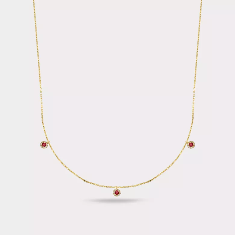 MERIDIAN YAKUT PIRLANTA KOLYE