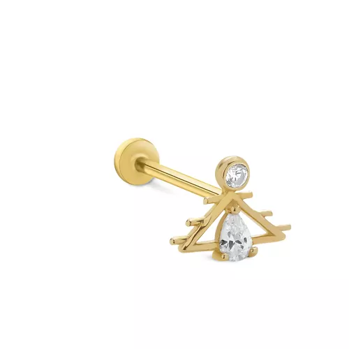 TAŞLI ÜÇGEN TRAGUS KÜPE