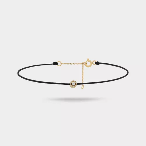 ARTHE PIRLANTA SİYAH İP BİLEKLİK