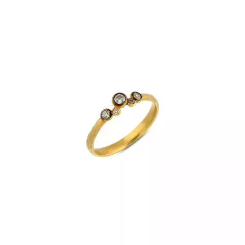 3 Taşlı Altın Yüzük