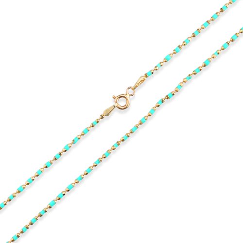 MAVİ MİNELİ SOSİS ZİNCİR KOLYE