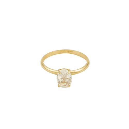 ALTIN OVAL TEKTAŞ YÜZÜK