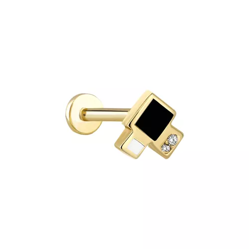 SİYAH TAŞLI TRAGÜS KÜPE