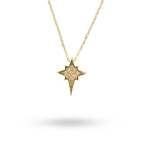 TAŞLI MİNİ KUTUP YILDIZI KOLYE