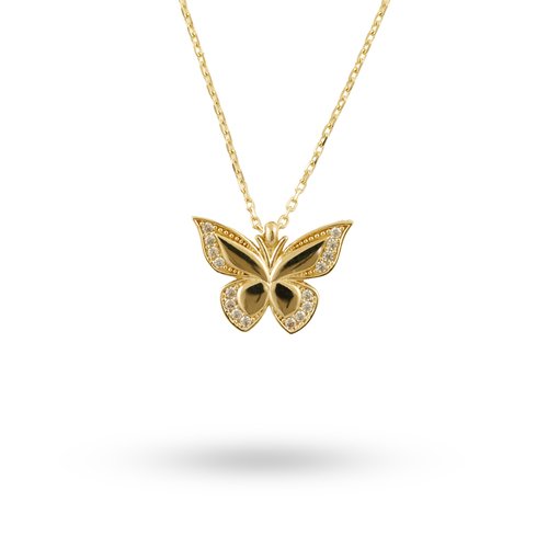 TAŞLI KELEBEK KOLYE