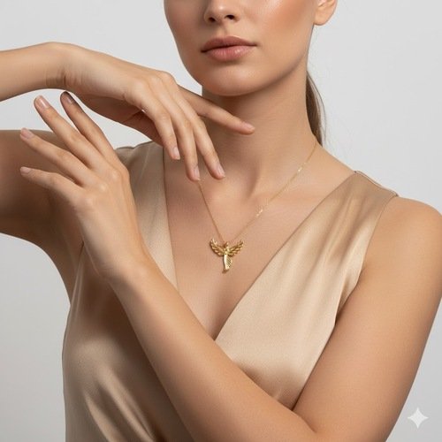 TAŞLI ANKA KUŞ KOLYE