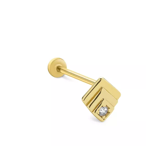 TAŞLI DÖRTGEN TRAGUS KÜPE