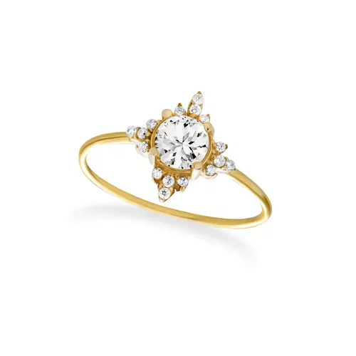 ALTIN TEKTAŞ LOTUS YÜZÜK