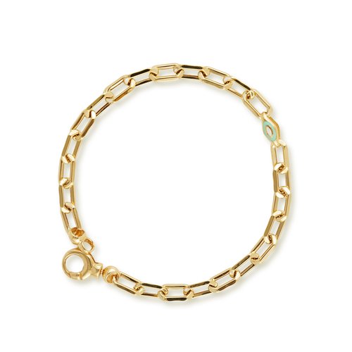 MAVİ MİNELİ NAZAR BONCUKLU ZİNCİR BİLEKLİK