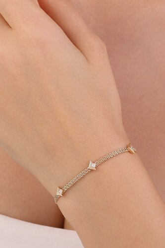 Hasır Zincirli Üçgen Bileklik